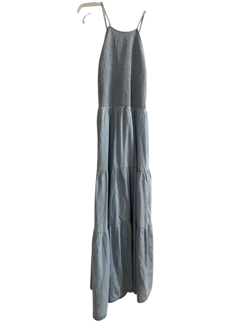 New VENUS Smocked Tiered Maxi Dress Light Blue 1X